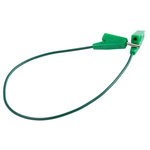 Radiall 2 mm Connector Test Lead, 5A, 250V ac, Green, 200mm Lead Length