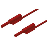 Hirschmann Test & Measurement 2 mm Connector Test Lead, 10A, 1000V ac/dc, Red, 500mm Lead Length