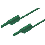 Hirschmann Test & Measurement 2 mm Connector Test Lead, 10A, 1000V ac/dc, Green, 500mm Lead Length
