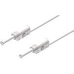 Hirschmann Test & Measurement 2 mm Connector Test Lead, 10A, 1000V ac/dc, White, 500mm Lead Length