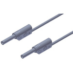 Hirschmann Test & Measurement 2 mm Connector Test Lead, 10A, 1000V ac/dc, Grey, 1m Lead Length
