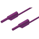 Hirschmann Test & Measurement 2 mm Connector Test Lead, 10A, 1000V ac/dc, Violet, 1m Lead Length