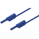 Hirschmann Test & Measurement 2 mm Connector Test Lead, 10A, 1000V ac/dc, Blue, 2m Lead Length