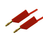 Hirschmann Test & Measurement, 32A, 30 V ac, 60V dc, Red, 2m Lead Length