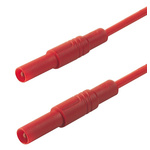 Hirschmann Test & Measurement, 16A, 1000V ac/dc, Red, 500mm Lead Length