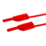 Hirschmann Test & Measurement 2 mm Connector Test Lead, 10A, 1000V ac/dc, Red, 250mm Lead Length