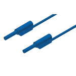 Hirschmann Test & Measurement 2 mm Connector Test Lead, 10A, 1000V ac/dc, Blue, 250mm Lead Length