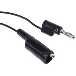 Mueller Electric Crocodile Clip Lead, 10A, 300V, Black, 1.5m Lead Length
