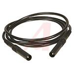 Mueller Electric Test lead, 20A, 1kV, Black, 1m Lead Length