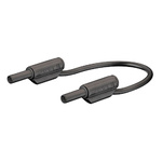 Staubli 2 mm Connector Test Lead, 10A, 600V, Black, 1m Lead Length
