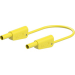 Staubli Test lead, 19A, 1kV, Yellow, 500mm Lead Length