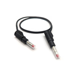 Mueller Electric Test Leads, 32A, CATII 600V, Black, 0.25m Lead Length