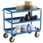 RS PRO 3 Shelf Steel Tray Trolley, 500 x 900mm, 350kg Load
