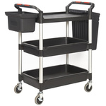RS PRO 3 Shelf Plastic Trolley, 1100 x 490mm, 150kg Load