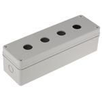 RS PRO Grey Plastic Push Button Enclosure - 4 Hole 22mm Diameter