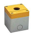 RS PRO Grey/Yellow ABS Push Button Enclosure - 1 Hole 22mm Diameter