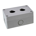 RS PRO Grey ABS Push Button Enclosure - 2 Hole 22mm Diameter