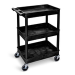 RS PRO 3 Shelf PE Trolley Trolley, 610 x 460 x 1000mm, 150kg Load