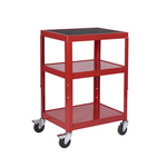 RS PRO 3 Shelf Steel Trolley Trolley, 610 x 460mm, 150kg Load