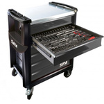 SAM 6 Shelf Metal Tool Chest Trolley