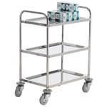 RS PRO 3 Shelf Stainless Steel Trolley, 610 x 410mm, 100kg Load