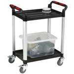 RS PRO 2 Shelf Aluminium Trolley Trolley, 630 x 424mm, 100kg Load