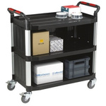RS PRO 3 Shelf Aluminium Trolley, 630 x 424mm, 150kg Load