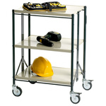 RS PRO 3 Shelf Steel Trolley Trolley, 560 x 445mm, 80kg Load