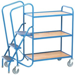 RS PRO 3 Shelf Steel Order Picking Trolley Trolley, 780 x 470mm, 250kg Load