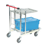 RS PRO 2 Shelf Aluminium Retail Stock Trolley Trolley, 520 x 890mm, 50kg Load