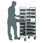 RS PRO 8 Shelf Steel Drawer Trolley, 600 x 400 x 120mm, 250kg Load