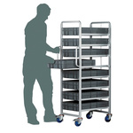 RS PRO 8 Shelf Steel Drawer Trolley, 600 x 400 x 120mm, 250kg Load