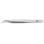 45-015-1000A | EUROSTAT 115 mm, Stainless Steel, Curved, Fine, ESD Tweezers
