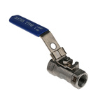 RS PRO Stainless Steel Reduced Bore, 2 Way, Ball Valve, BSPP 1/4in, 68bar Operating Pressure