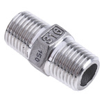 RS PRO Stainless Steel Pipe Fitting Hexagon Hexagon Nipple, Male R 1/4in x Male R 1/4in