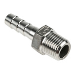 RS PRO Stainless Steel Pipe Fitting, Straight Hexagon Hose Nipple, Male R 1/4in x Male