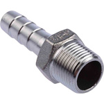 RS PRO Stainless Steel Pipe Fitting, Straight Hexagon Hose Nipple, Male R 3/8in x Male