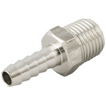 RS PRO Hose Connector Hose Tail Adaptor 1/4in 7mm ID, 14 MPa, 140 bar