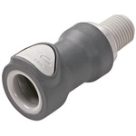 Colder Products Hose Connector, Straight Threaded Coupling, BSPT 1/4in, 8.3 bar