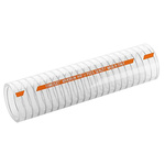 Merlett Plastics Armorvin T Hose Pipe, PVC, 50mm ID, 61mm OD, Clear, 5m
