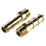 Legris Brass Pipe Fitting, Straight Threaded Tailpiece Adapter, Male R 1/8in to Male 7mm