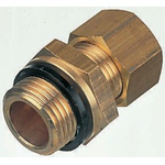 Legris Brass Pipe Fitting, Straight Compression Coupler, Male G 1/8in to Female 8mm