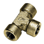 Legris Brass Pipe Fitting, Tee Threaded Equal Tee, Female BSPP 1/8in to Female BSPP 1/8in