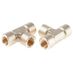 Legris Brass Pipe Fitting, Tee Threaded Equal Tee, Female BSPP 1/2in to Female BSPP 1/2in
