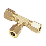 Legris Brass Pipe Fitting, Tee Compression Equal Tee, Female to Female 6mm