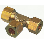 Legris Brass Pipe Fitting, Tee Compression Equal Tee, Female to Female 8mm