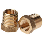 Legris Brass Pipe Fitting, Straight Threaded Reducer, Male R 1/4in to Female G 1/8in