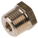 Legris Brass Pipe Fitting, Straight Threaded Reducer, Male R 1/2in to Female G 1/8in