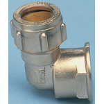 RS PRO Brass Pipe Fitting, Elbow Compression Coupler, Female 1in 28mm