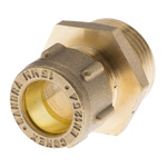 RS PRO Brass Pipe Fitting, Straight Compression Coupler, Male 3/4in to Female 15mm